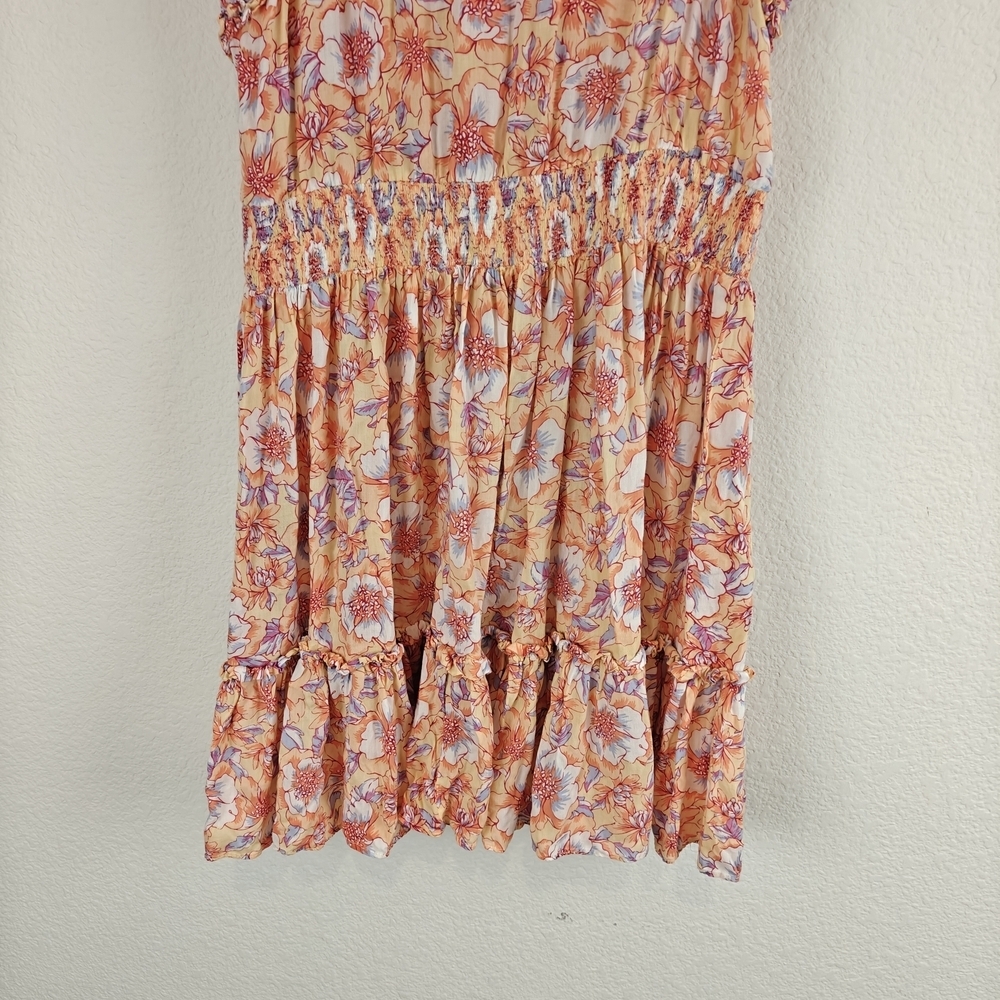 Poupette St Barth Nwot 'Triny' Ruffle-Trim Mini Dress, Yellow Dahlia - Large - Picture 14 of 16